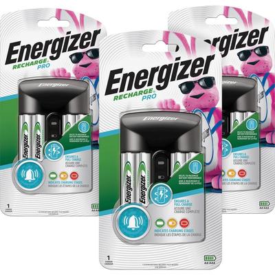 Energizer Recharge Pro AA/AAA Battery Charger, 3/Carton, 3 Hour Charging, AC Plug, 4, AA, AAA (EVECHPROWB4CT) Case of 3 Energizer®