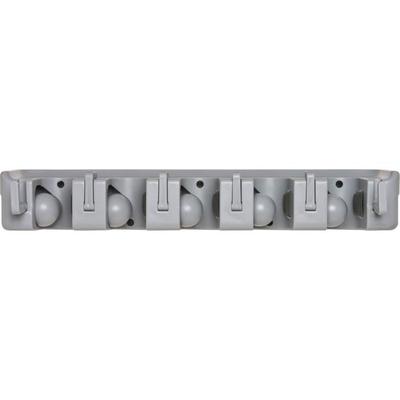 Genuine Joe Wall Rack, Hlds 5-Brooms/6-Hooks f/Haning, Gray (GJO12504) Each Tool Organizer