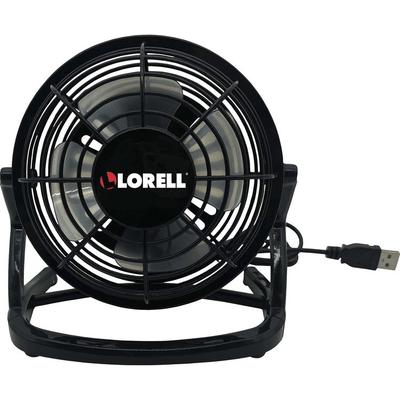 Lorell USB-powered Personal Fan - Adjustable Tilt Head, Durable, USB Powered, Compact - Metal, Plastic - Black (LLR18474) Each USB Fan