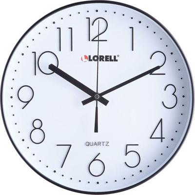 Lorell Clock, Wall, Super Quiet, 12", Black (LLR61011) Each Wall Clock