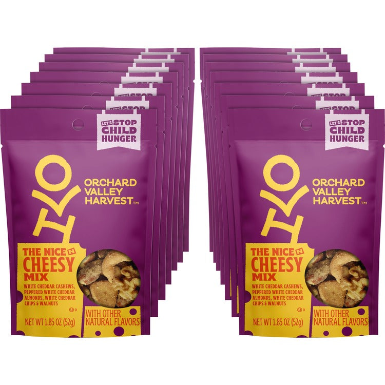 Orchard Valley Harvest Nice 'n Cheesy Mix - Crunch, Cheese, Cashew, White Cheddar, Wheat, Walnut, Almond - 14 / Carton (JBSV14047) Case of 14 Trail Mi