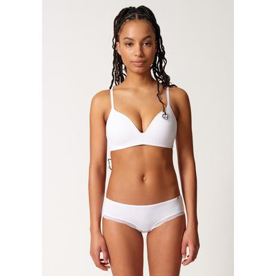 Triangel-BH SKINY "Classicotton", Damen, Gr. 80, Cup A, weiß, Obermaterial: 94% Baumwolle, 6% Elasthan. Spitze: 85% Polyamid, 15% Elasthan, casual, BHs, Feine Spitze am hinteren Unterbrustband Image