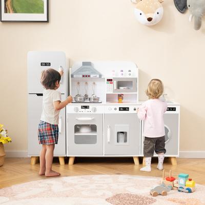 Kids 3 in 1 Kitchen Playset with Refrigerator Kitchen Set and Washing Machine - 47.5