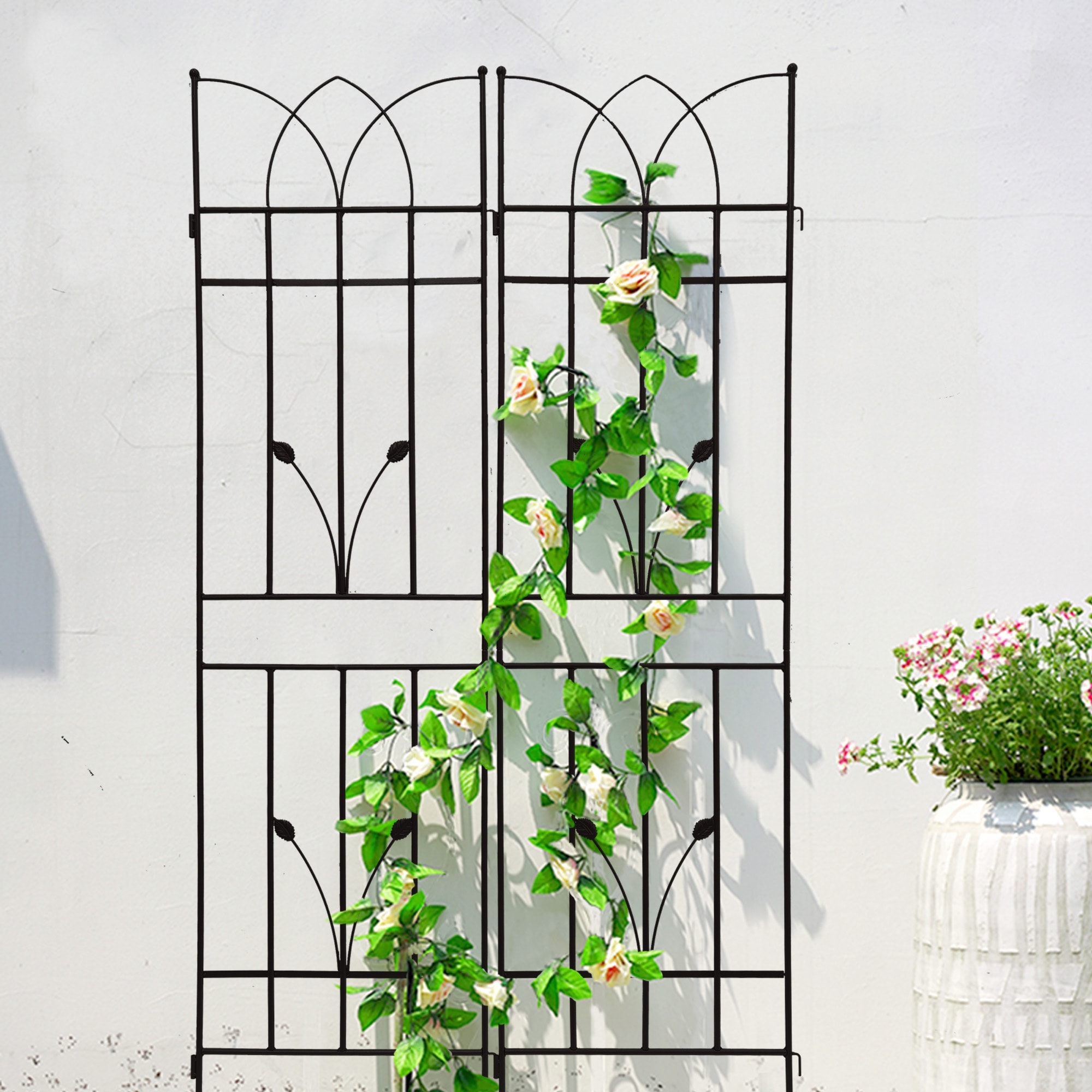 71" x 17.7" Decoration Large Trellis 2 Pack Metal Garden Trellis for Climbing Plants Flowers, Rustproof Trellis