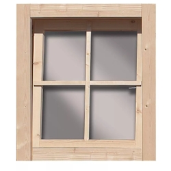 Karibu Kippfenster für Holzhäuser geeignet für 28 mm Wandstärke Echtglas Image
