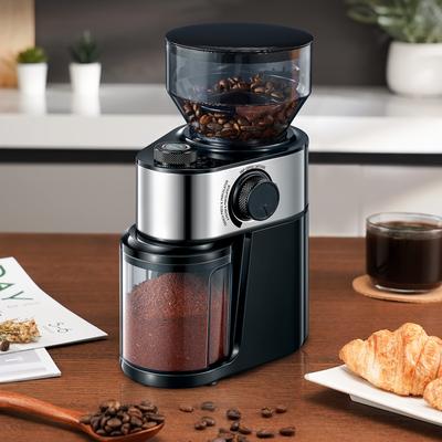 TEMU Coffee Grinder, Burr Coffee Grinder With 18 Precise Settings, 2-14 Cup Electric Grinder For Espresso, , & Pot, Black