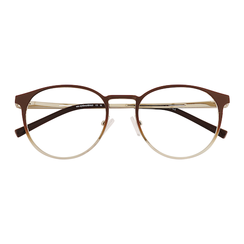 Unisex s round Matte Brown Metal Prescription eyeglasses - Eyebuydirect s Jayce