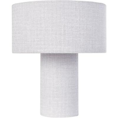 Beliani - Tischlampe Hellgrau Baumwolle u. Leinen 35 cm Trommelform Rund Langes Kabel mit Schalter Image