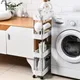 Carrello portaoggetti sottile su ruote Carrello portaoggetti scorrevole Carrello da bagno Scaffale a 3/4 livelli Organizzare carretti per snack Cucina Camera da letto