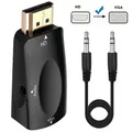 Adattatore compatibile HDMI a VGA con cavo audio Convertitore maschio a VGA femmina compatibile HDMI 1080P per proiettore TV Box portatile