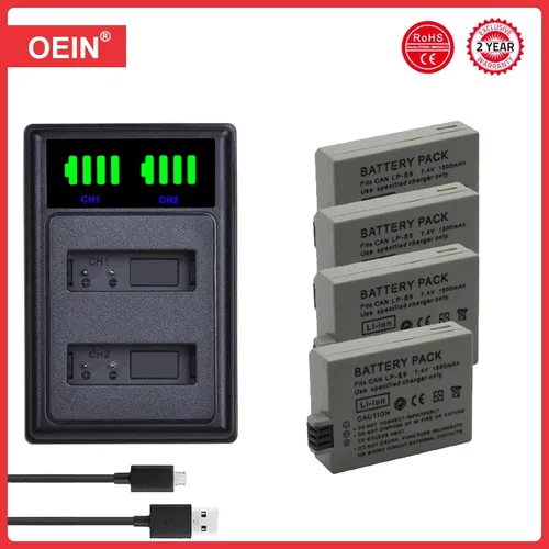 LP-E5 LPE5 LP E5 batteria per Canon EOS Rebel XS, Rebel T1i, XSi, 1000D, 500D, 450D, Kiss X3, X2, F fotocamera digitale