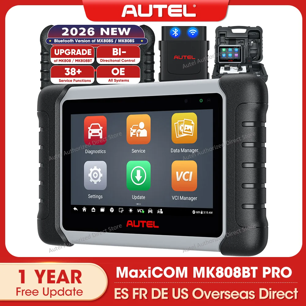 Autel MaxiCOM MK808BT PRO OBD2 Scanner Strumento di scansione diagnostica per auto Bluetooth Automotivo Scanner Lettore di codici OBD2 PK MK808KBT MK808S