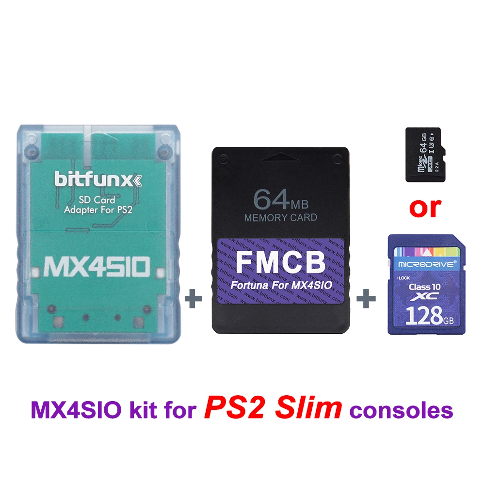 MX4SIO SIO2SD SD-Kartenadapter für Playstation 2 PS2 Fortuna FMCB-Karte für PS2 Slim Konsolen Spielkarte Image
