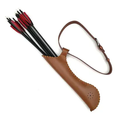 Mittelalterlichen Larp Elf Archer Kostüm Köcher Armbrust Pfeil Halter Holster Leder Rüstung Gürtel Hüfte Seite Bogenschießen Getriebe Kit Für Männer frauen Image