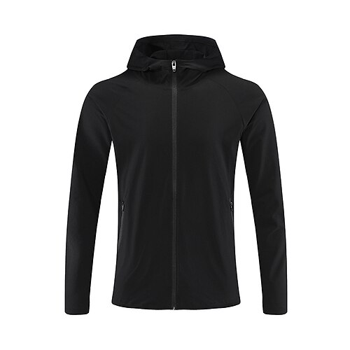 Herren Lauf-T-Shirt Langarm T-Shirt Lässig Athleisure Frühling Herbst Einfarbig Thermowarm Winddicht Atmungsaktiv Fitnesstraining Gehen Joggen Sportbekleidung Sportkleidung Schwarz Hellblau Grau Image