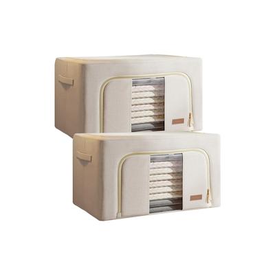 Joybos - Set mit 2 Aufbewahrungsboxen für Kleidung, 132 l (66 x 2), faltbar, aus Textilmaterial Image