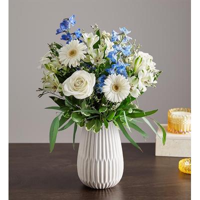 1-800-Flowers Flower Delivery Treasured Memories Blue & White Medium