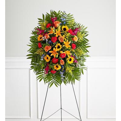 1-800-Flowers Flower Delivery Vibrant Funeral Standing Spray Small