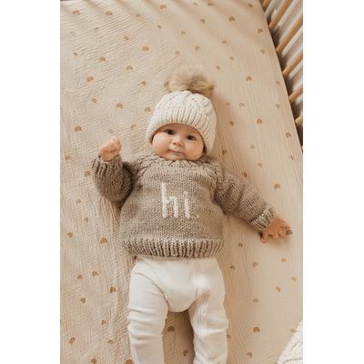 Huggalugs hi. Crew Neck Sweater - Pebble, 12-18 months