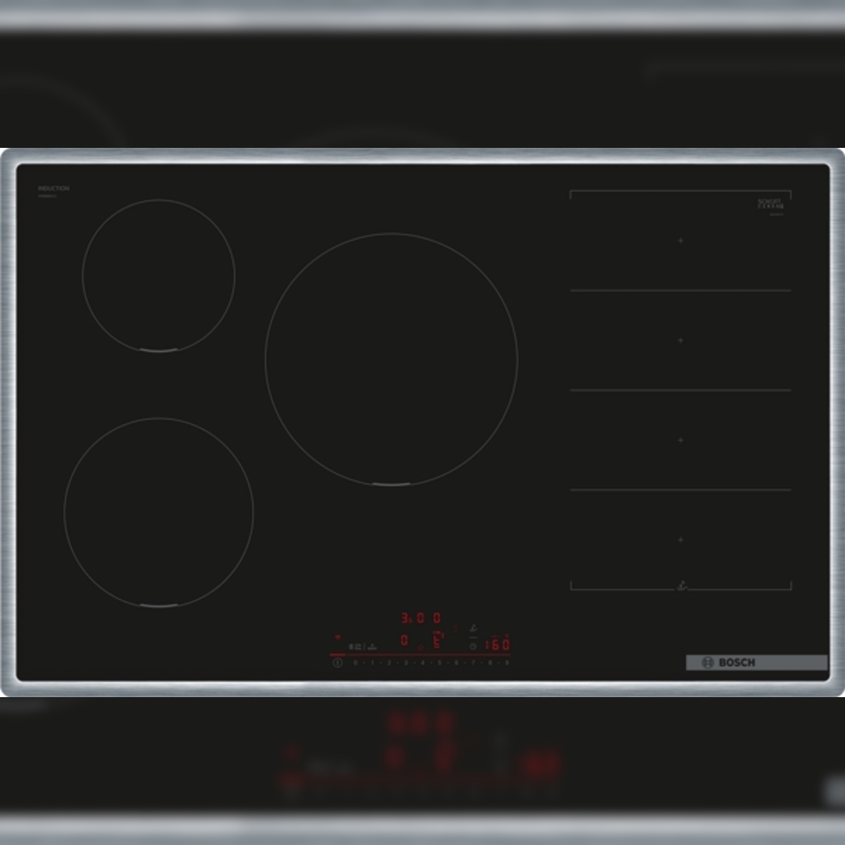 Bosch Serie 6 PXV845HC1E Induktionskochfeld, 80 cm, Schwarz, Mit Rahmen aufliegend Image