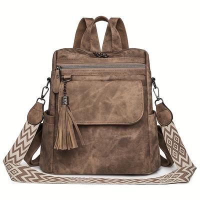 TEMU Retro Women's Shoulder Bag And Backpack With Detachable Straps Suitable For Daily Work And Storage Image