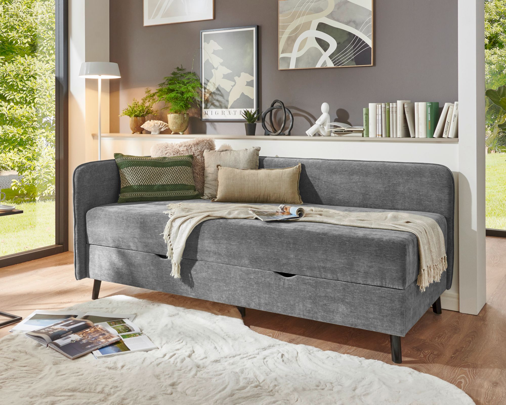 meise.möbel »Kiruna« Polsterbett inkl. Bettkasten 140x200 cm / beige