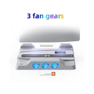 Ps5 Spiele konsole mit LED blau Lüfter basis ps5 Host Kühler p5 Controller Ladestation Image