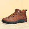 Handgemachte Männer Stiefel Winter Casual Leder Schuhe Outdoor Wandern Turnschuhe Plus Größe