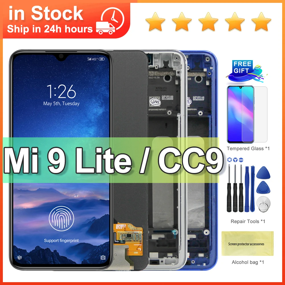 6.39 "Bildschirm für Xiaomi Mi 9 Lite m1904f3bg LCD-Display digitaler Touchscreen mit Rahmen baugruppe Ersatz für mi cc9 Display Image