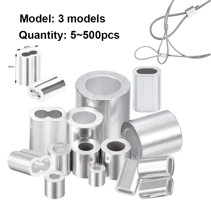 5-500 stücke Aluminium Crimp Hülsen Einzel/Doppel loch Crimpen Rohr Draht Crimp Stecker Zubehör M1-M12 Image