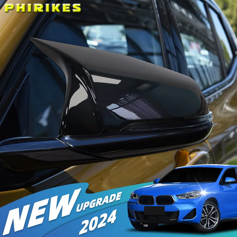 2 stücke schwarz modifiziert für bmw x1 f48 x2 f39 z4 g29 2 gt f45 f46 1 series f40 f52 carbon faser muster spiegel abdeckung kappe Image