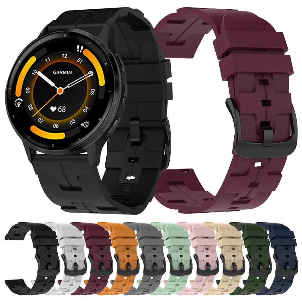 20 mm 22 mm Sport-Silikon-Uhrenarmband für Garmin Forerunner 255 Music 265 Vivoactive 4 Armband für Garmin Venu 3 2 Sq-Armband Image