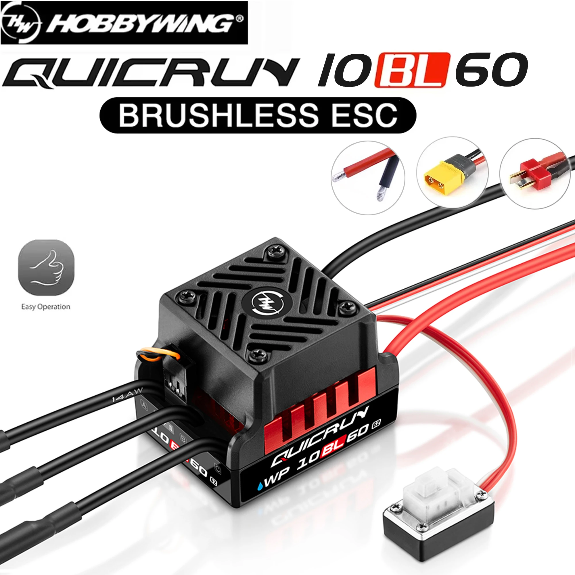 Hobbywing QuicRun WP10BL60 60A G2 Wasserdichter 2-3S bürstenloser Regler für 1/10 RC Car On-Road Racing Drift Off-Road Buggy Monster