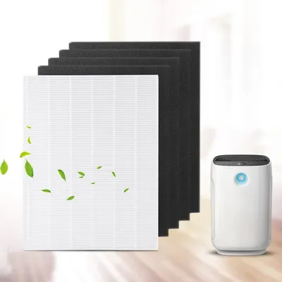 4 Stück Luft reiniger Teile Carbon Vorfilter und 1 Stück Haupt Hepa Filter für Winix 115115 5300 Image