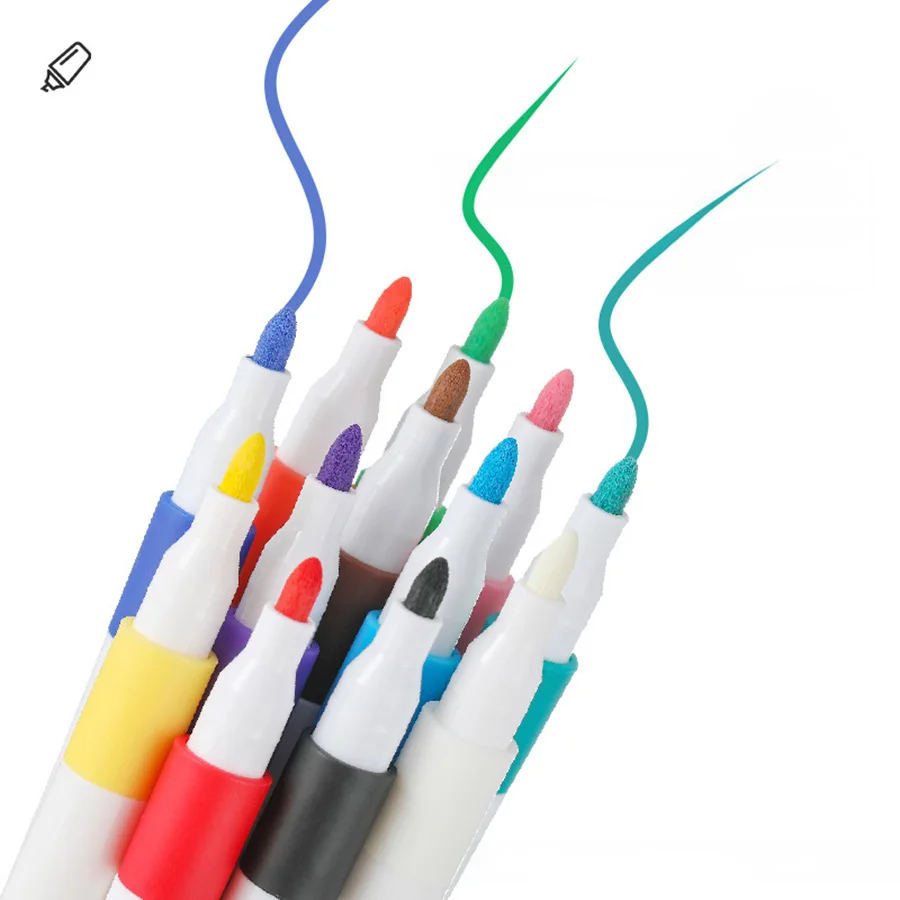 12/24/36/48 Acryl-Marker, Farbstifte, lebendige Farben, waschbar, kein Bluten, Markierungsstift-Set für Stein, Glas, Osterei, Holz Image