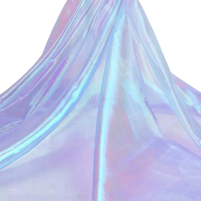 1 Blatt schiere schillernde Organza-Stoffe 59 Zoll breit 11 Meter vor geschnittene seidig glänzende Organza-Stoffe für glänzende Fotografie Image