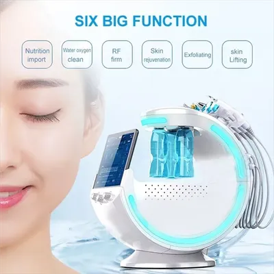 Ice Blue Mirror Skin Analyzer Face Lifting Oxygen Jet Peel Sprayer Device Hydrodermabrasion Deep