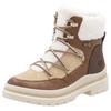 Winterboots REMONTE, Damen, Gr. 40, braun (nussbraun kombiniert), Leder, Veloursleder, Textil, casual, Schuhe, Blockabsatz, Winterboots, Outdoorschuh mit Ösen und Kontrastbesätzen