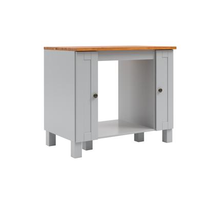 Herdumbauschrank HOME AFFAIRE "Alby2", grau (grau, honigfarben), B:100cm H:85cm T:60cm, Massivholz, Schränke, Mit Metallgriffen, Breite 100 cm, ohne E-Geräte Image