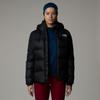 Daunenjacke THE NORTH FACE "W DIABLO DOWN 2.0 HOODIE", Damen, Gr. M, schwarz (tnf schwarz heather, tnf blk), Obermaterial: 100% Polyester. Wattierung: 90% Daunen, 10% sonstige Federn, sportlich, hoch geschlossener Ausschnitt, Langarm, Jacken,...