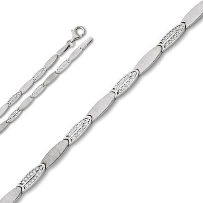 Silberkette ONE ELEMENT "Zirkonia Halskette aus 925 Silber" Gr. 42, silber, Halsketten, Damen, 42, Silber 925 (Sterlingsilber), Damen Silber Schmuck Image