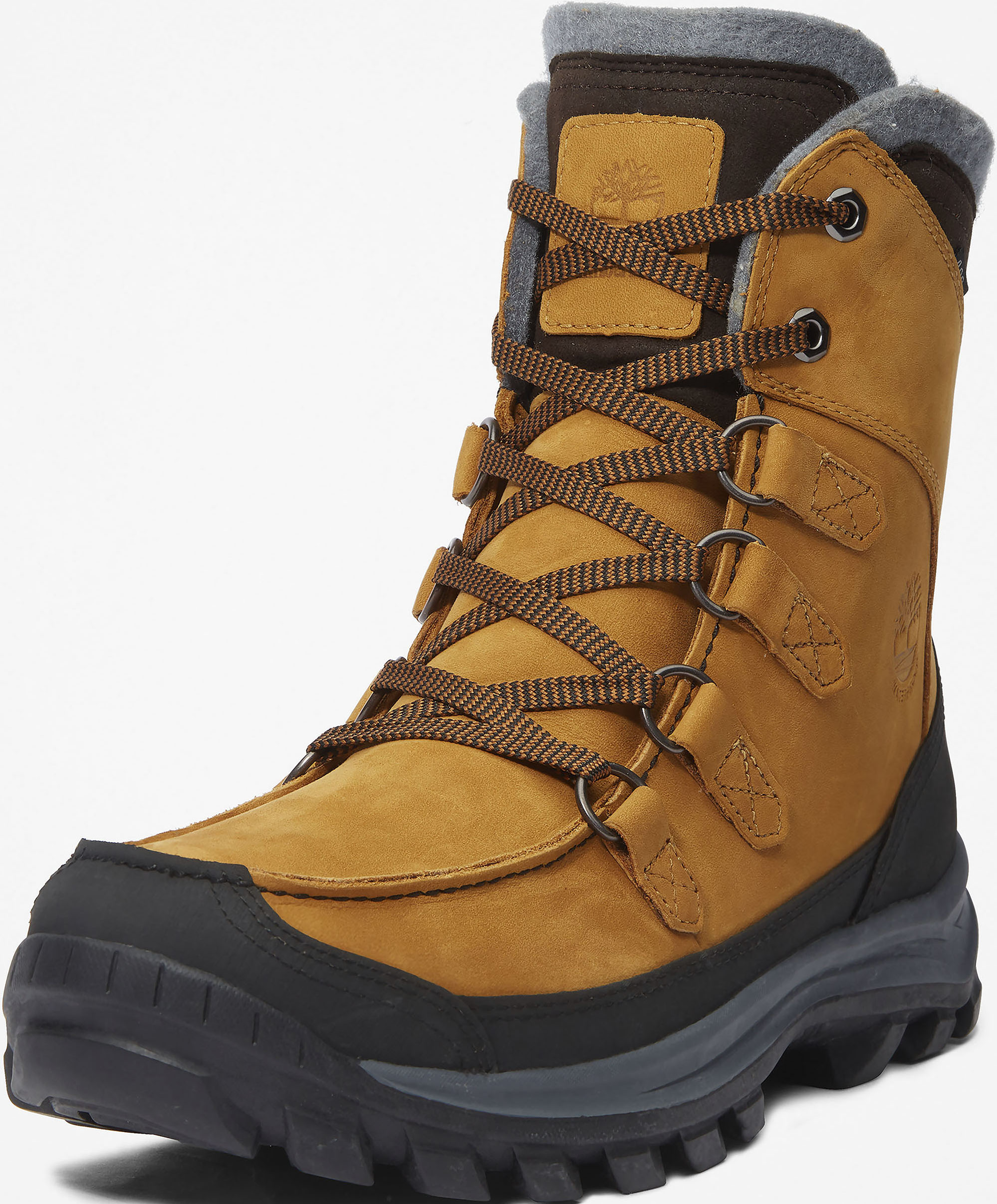 Schnürboots TIMBERLAND "Chillberg Premium WP INS", Gr. 44,5, gelb (wheat), Leder, Schuhe, Winterstiefel, Schnürstiefel, Winterschuhe, wasserdicht, gefüttert
