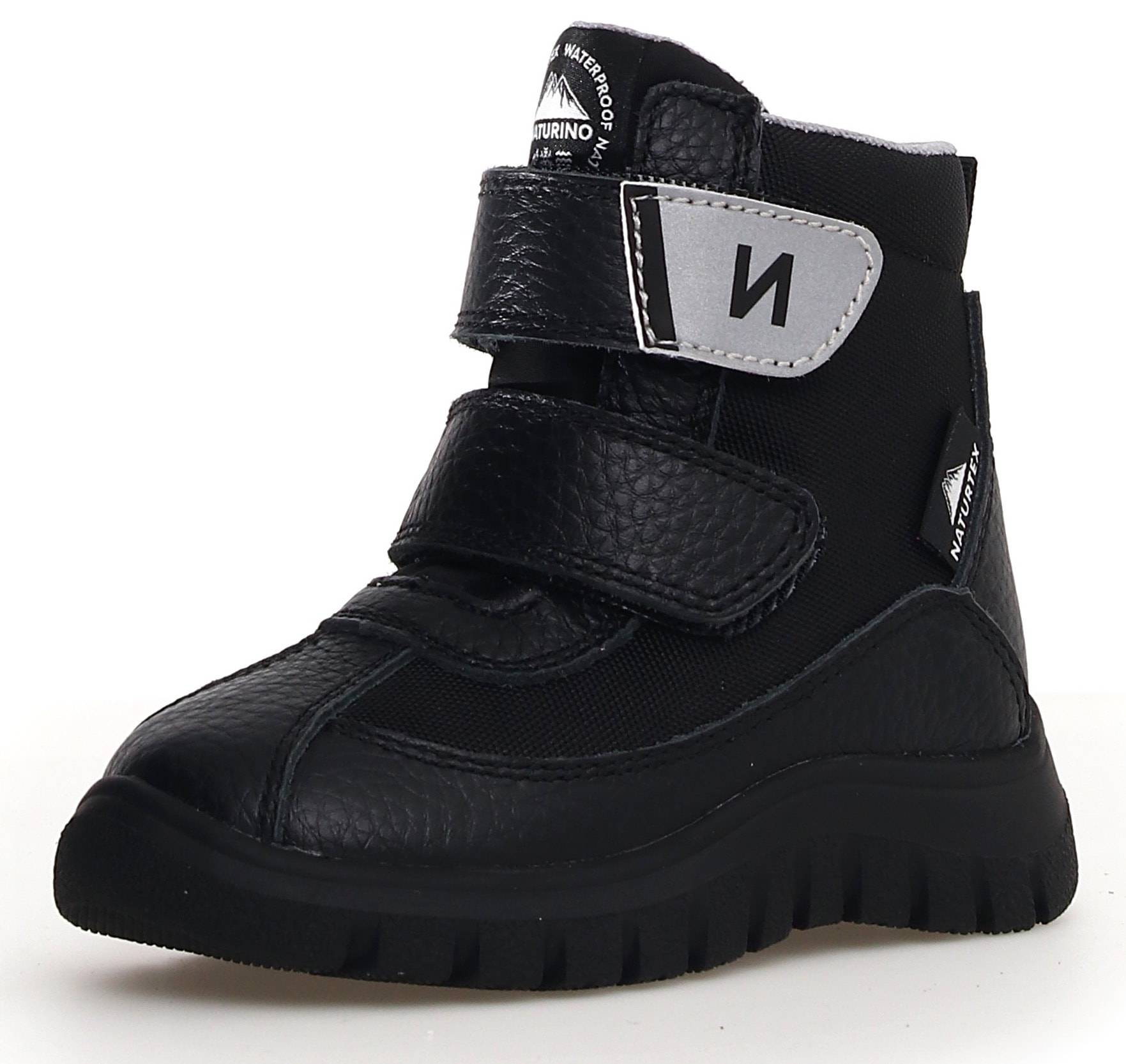 Winterstiefel NATURINO "THORENS 3 VL WP. Weite: schmal", Kinder, Gr. 33, schwarz, Leder, Textil, Casual, Schuhe, Snowboots mit Warmfutter, Größenschablone zum Download Image