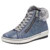 Winterboots REMONTE, Damen, Gr. 41, blau (blau, grau), Leder, Textil, sportlich, Schuhe, Plateau, Outdoorschuh Schnürboots mit wasserabweisender TEX-Membran