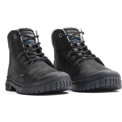 Schnürboots PALLADIUM "SP20 CUFF LTH WP WL", Gr. 36, schwarz, Leder, sportlich, Schuhe, gefüttert