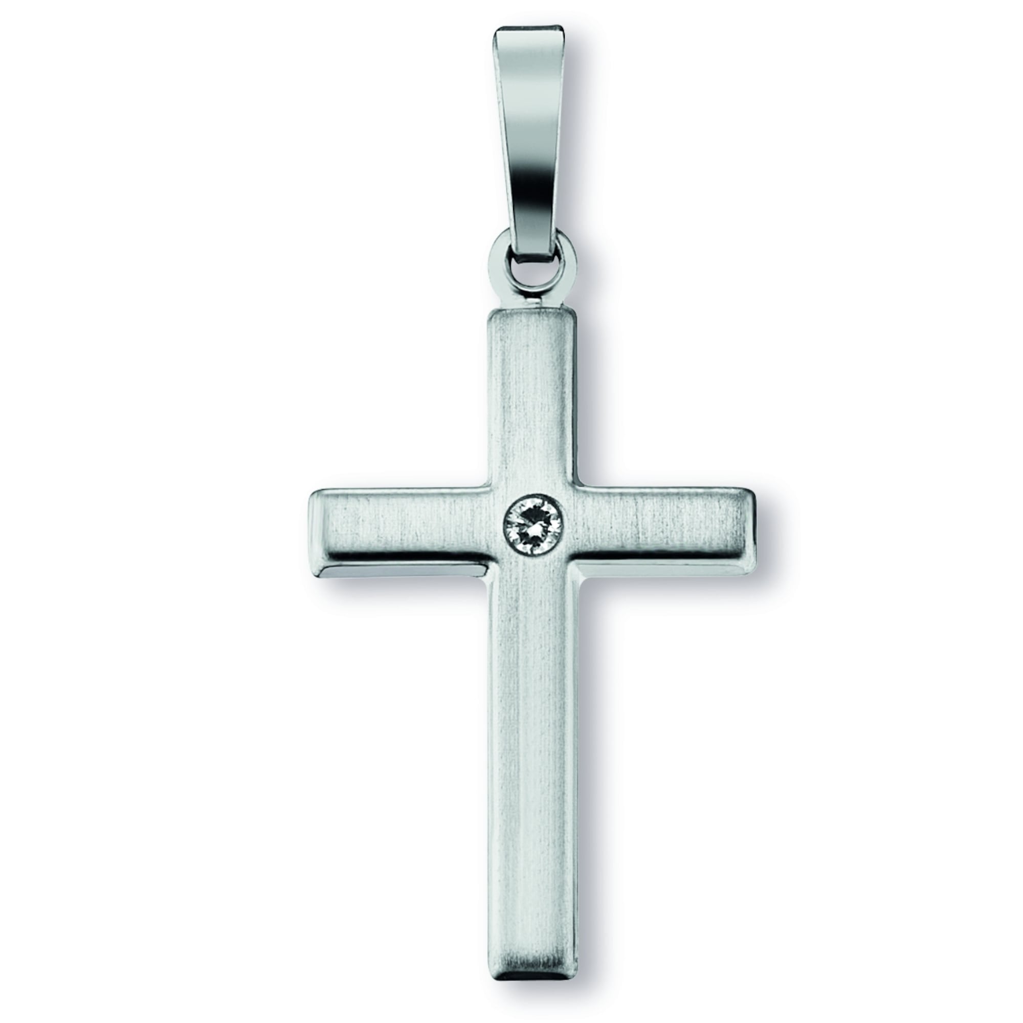 Kettenanhänger ONE ELEMENT "Zirkonia Kreuz Anhänger aus 925 Silber", silber, Schmuckanhänger, Damen, Silber 925 (Sterlingsilber), Kettenanhänger, Feine Gestaltung – ein Sinnbild mit ruhiger Eleganz