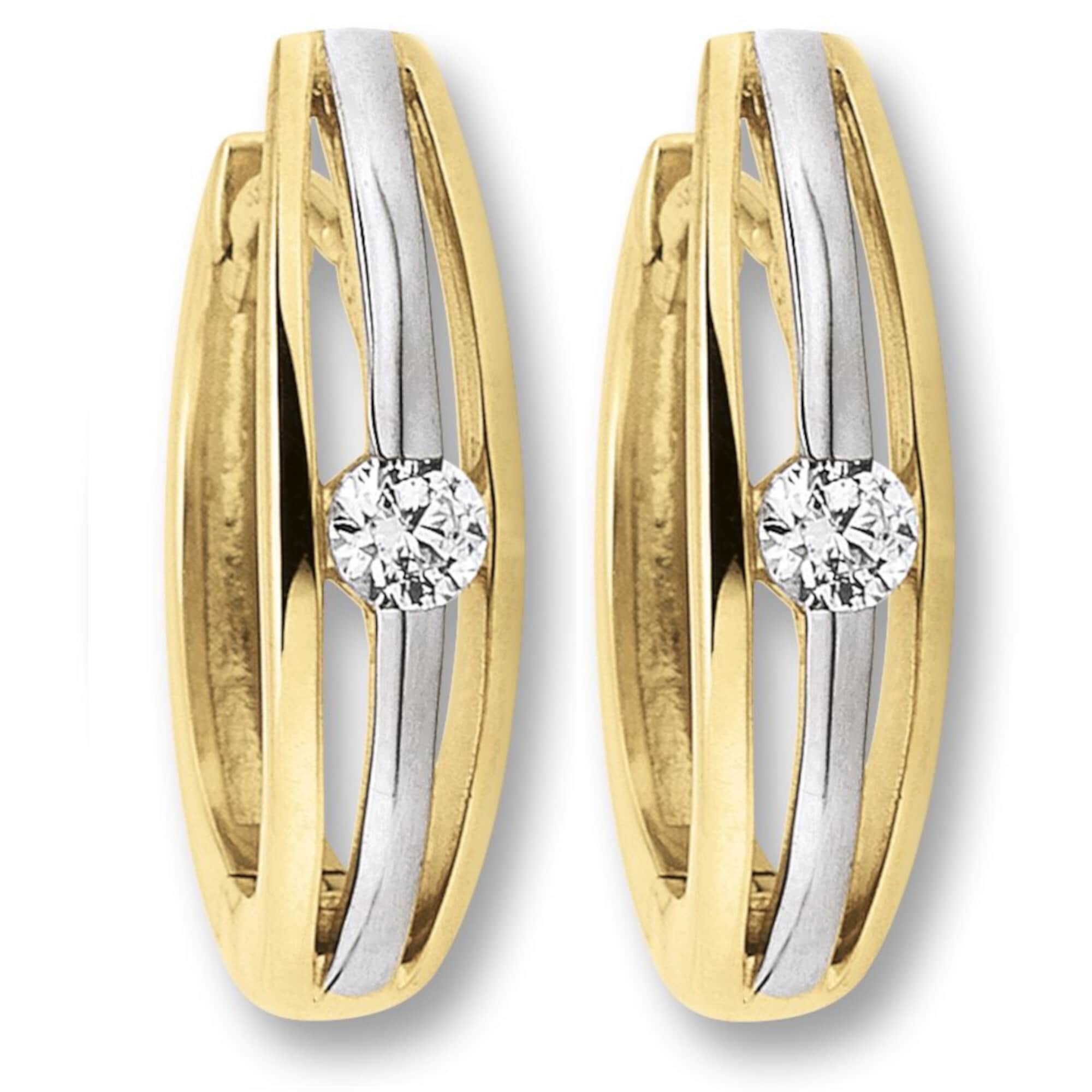 Paar Creolen ONE ELEMENT "Zirkonia Ohrringe Creolen aus 333 Gelbgold", gold, Ohrringe, Damen, Damen,mit Zirkonia, Gelbgold 333 Gold, Gelbgold 333, Gold, Dezente Symbolik – stilvoller Begleiter für jeden Anlass