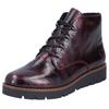 Plateaustiefelette RIEKER, Damen, Gr. 40, rot (bordeaux), Lacklederimitat, glänzend, sportlich, Schuhe, Schnürstiefelette, Keilboots mit Anziehschlaufe in glänzendem Look