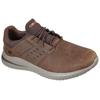 Slip-On Sneaker SKECHERS "DELSON 3.0", Herren, Gr. 42, braun, Leder, casual, Schuhe, Sneaker, Freizeitschuh, Slipper mit Goga Mat-Fußgewölbestützung
