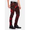 Straight-Jeans CIPO & BAXX "Jeans", Herren, Gr. 34, Länge 32, rot (burgundy), 98% Baumwolle;2% Elasthan, bedruckt, Basic, figurumspielend lang, Jeans, mit Biker- und Punk-Elementen, CD558